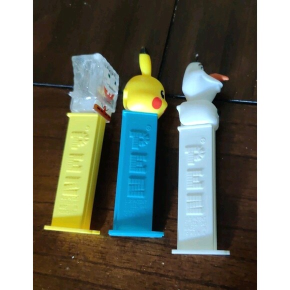 2014 SpongeBob SquarePants RARE GLITTER SPONGEBOB PEZ Dispenser + Pikachu, Olaf - Picture 4 of 9